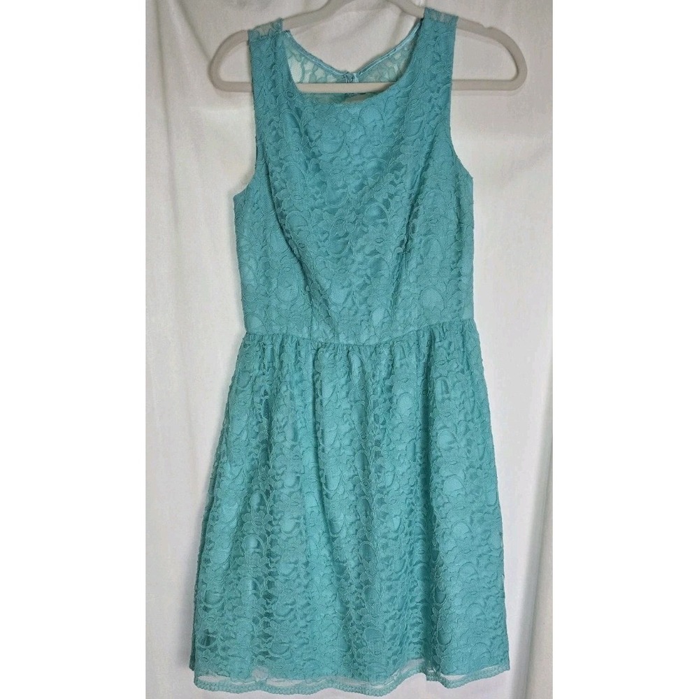 Calvin Klein Size 6 Women's Lace Sleeveless‎ Fit & Flare Dress Color Teal